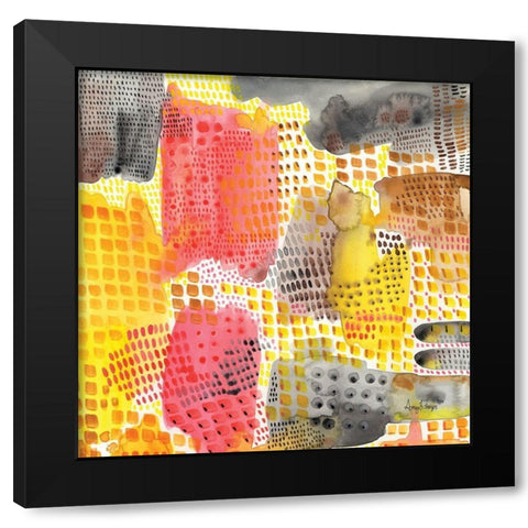 Abstract Pattern Black Modern Wood Framed Art Print with Double Matting by Frazer, Amy