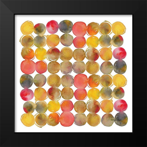 Small Dots Black Modern Wood Framed Art Print by Frazer, Amy