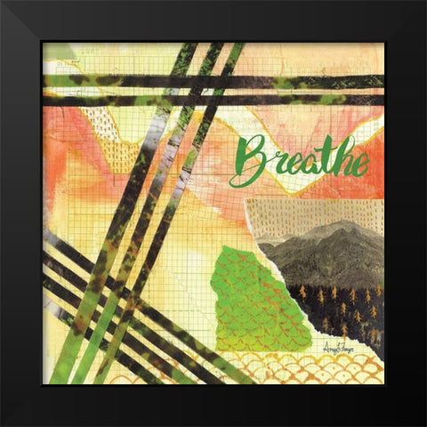 Mountains Breathe Black Modern Wood Framed Art Print by Frazer, Amy