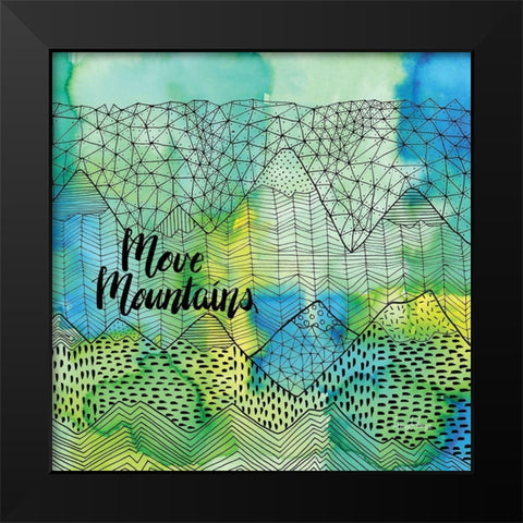 Move Mountains Black Modern Wood Framed Art Print by Frazer, Amy