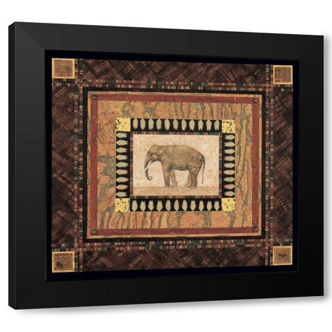 Elephant Black Modern Wood Framed Art Print with Double Matting by Gladding, Pamela