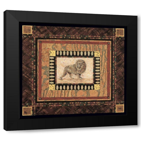 Lion Black Modern Wood Framed Art Print by Gladding, Pamela