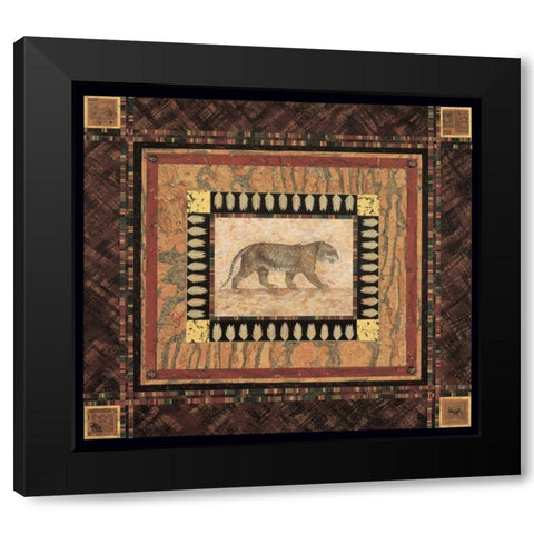 Tiger Black Modern Wood Framed Art Print with Double Matting by Gladding, Pamela