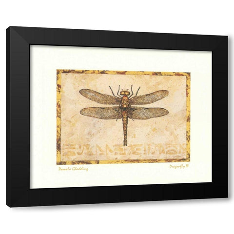 Dragonfly III Black Modern Wood Framed Art Print with Double Matting by Gladding, Pamela