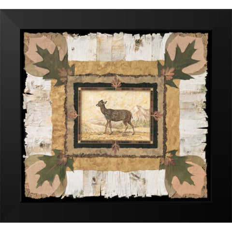 Spotted Doe Black Modern Wood Framed Art Print by Gladding, Pamela