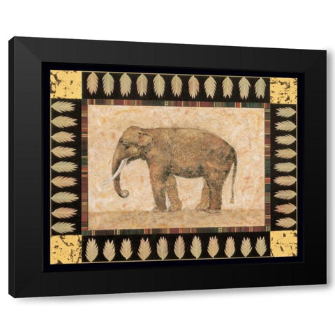 Elephant Black Modern Wood Framed Art Print with Double Matting by Gladding, Pamela