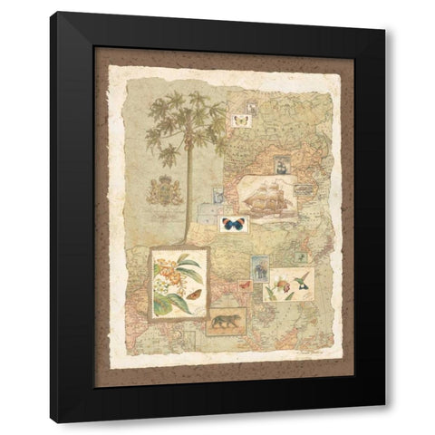 Exotic Shores I Black Modern Wood Framed Art Print with Double Matting by Gladding, Pamela