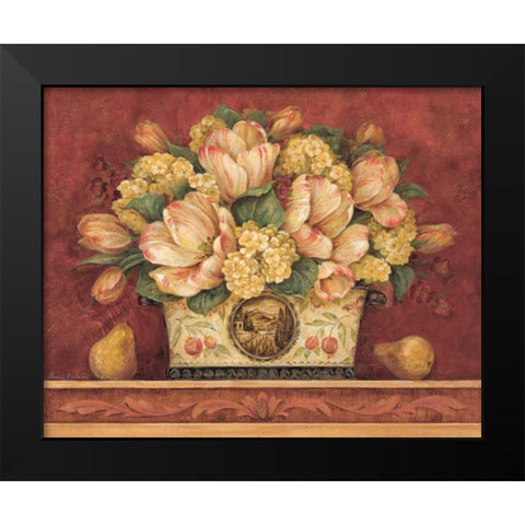 Tulip Tapestry Black Modern Wood Framed Art Print by Gladding, Pamela