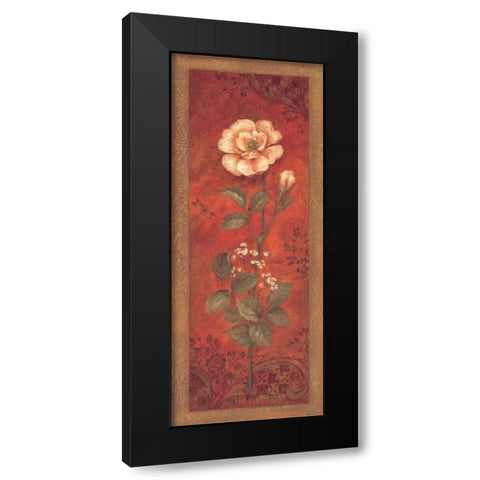 Rose with Babys Breath Black Modern Wood Framed Art Print with Double Matting by Gladding, Pamela