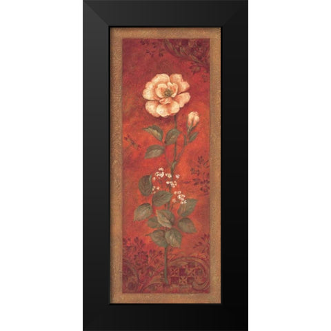 Rose with Babys Breath Black Modern Wood Framed Art Print by Gladding, Pamela