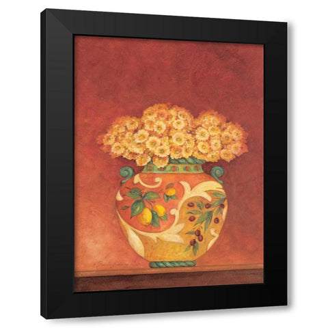 Tuscan Bouquet II Black Modern Wood Framed Art Print with Double Matting by Gladding, Pamela