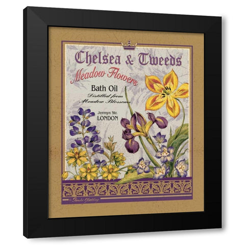 Meadow Flowers Black Modern Wood Framed Art Print with Double Matting by Gladding, Pamela