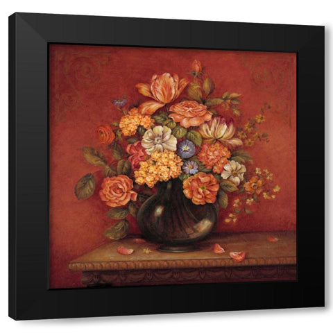 Harmony with Reds I Black Modern Wood Framed Art Print with Double Matting by Gladding, Pamela