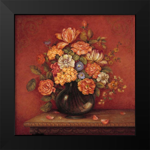 Harmony with Reds I Black Modern Wood Framed Art Print by Gladding, Pamela
