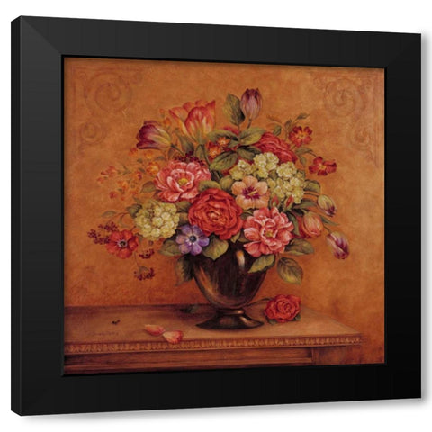 Harmony with Reds II Black Modern Wood Framed Art Print with Double Matting by Gladding, Pamela