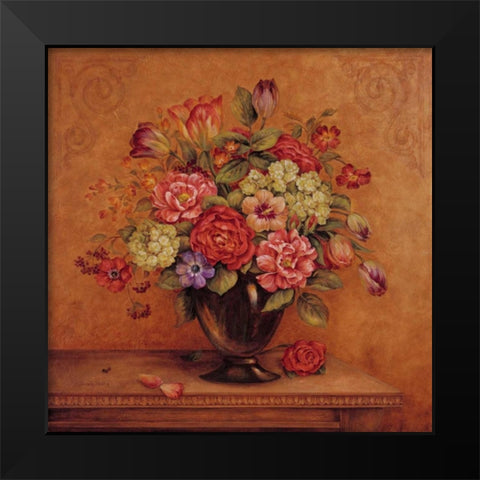 Harmony with Reds II Black Modern Wood Framed Art Print by Gladding, Pamela