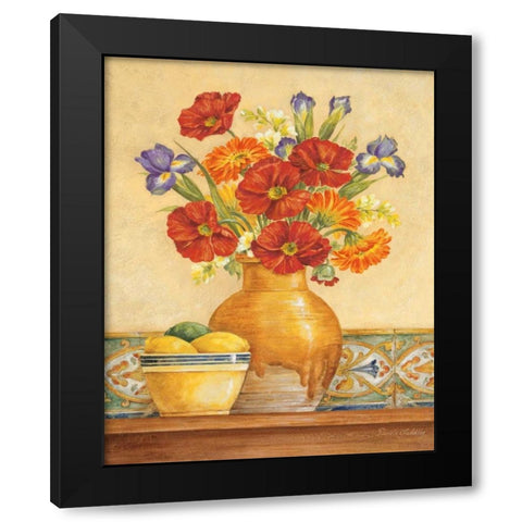 Salsa Poppies Black Modern Wood Framed Art Print with Double Matting by Gladding, Pamela
