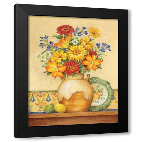 Salsa Lilies Black Modern Wood Framed Art Print by Gladding, Pamela