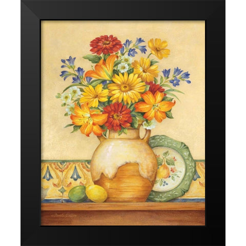 Salsa Lilies Black Modern Wood Framed Art Print by Gladding, Pamela