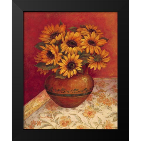 Tuscan Sunflowers I Black Modern Wood Framed Art Print by Gladding, Pamela