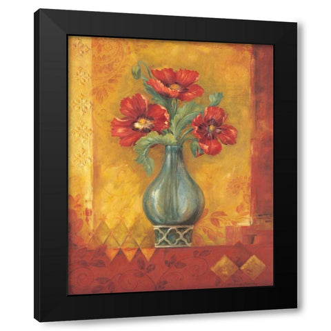 Pandoras Poppies Black Modern Wood Framed Art Print with Double Matting by Gladding, Pamela