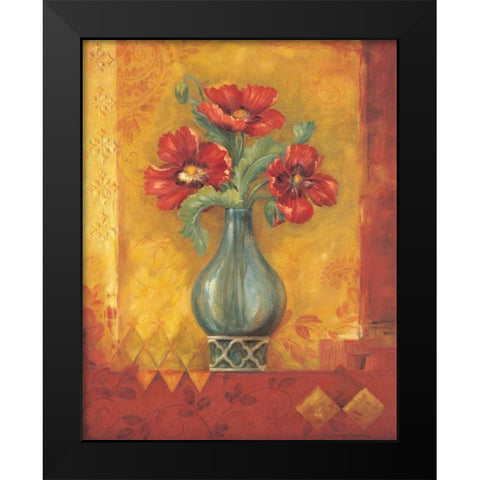 Pandoras Poppies Black Modern Wood Framed Art Print by Gladding, Pamela