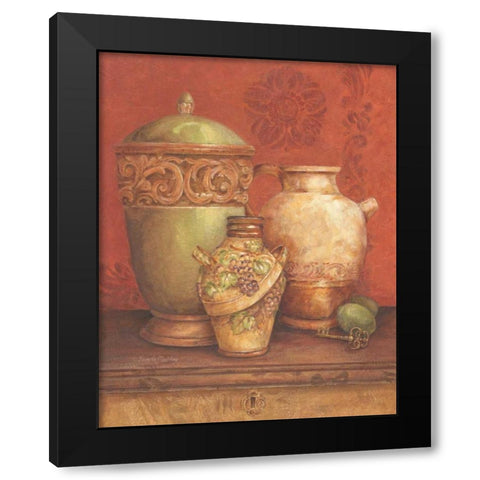 Tuscan Urns I Black Modern Wood Framed Art Print with Double Matting by Gladding, Pamela