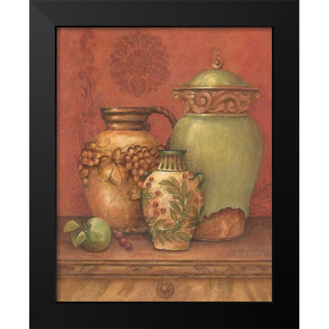 Tuscan Urns II Black Modern Wood Framed Art Print by Gladding, Pamela