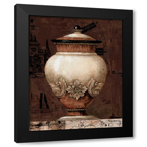 Timeless Urn I Black Modern Wood Framed Art Print with Double Matting by Gladding, Pamela