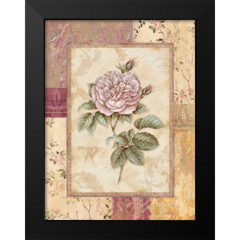 Provence Rose II Black Modern Wood Framed Art Print by Gladding, Pamela