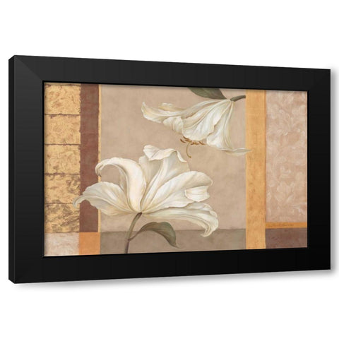 Lily Duet Black Modern Wood Framed Art Print with Double Matting by Gladding, Pamela