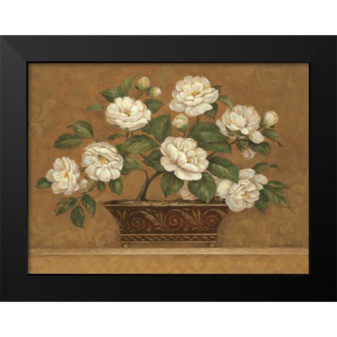 Camellia Tapestry Black Modern Wood Framed Art Print by Gladding, Pamela