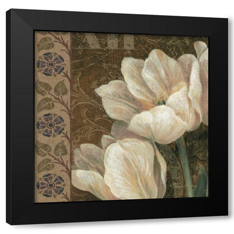 Petit Jardin Square I Black Modern Wood Framed Art Print with Double Matting by Gladding, Pamela