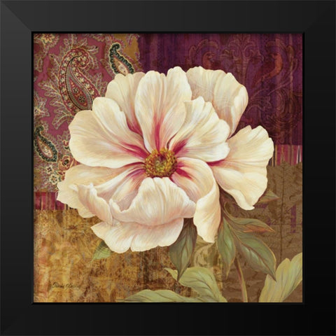 Esperance Peony Black Modern Wood Framed Art Print by Gladding, Pamela