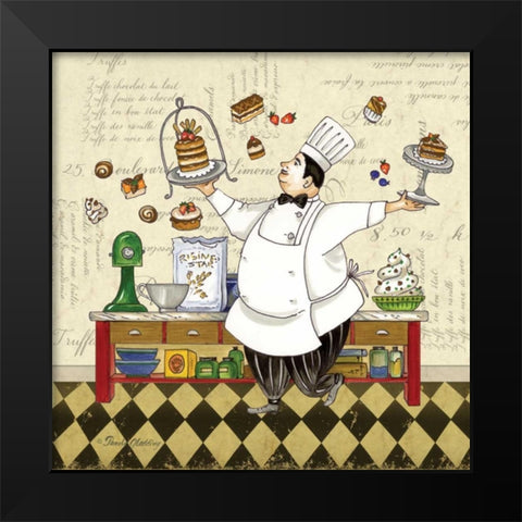 Chef Pastry Black Modern Wood Framed Art Print by Gladding, Pamela