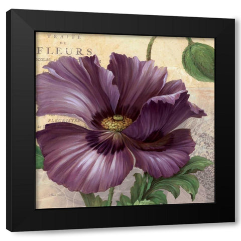 Purple Garden I Black Modern Wood Framed Art Print by Gladding, Pamela