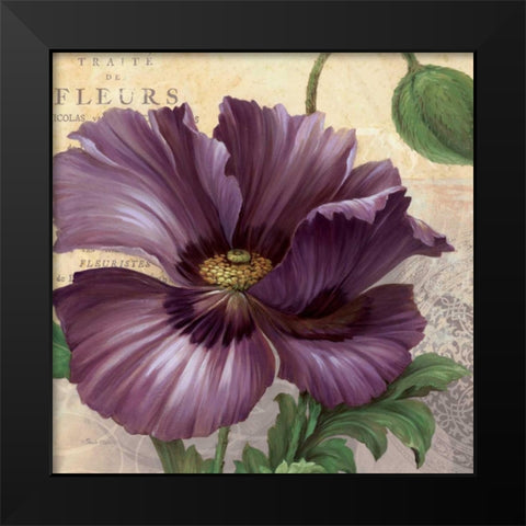 Purple Garden I Black Modern Wood Framed Art Print by Gladding, Pamela