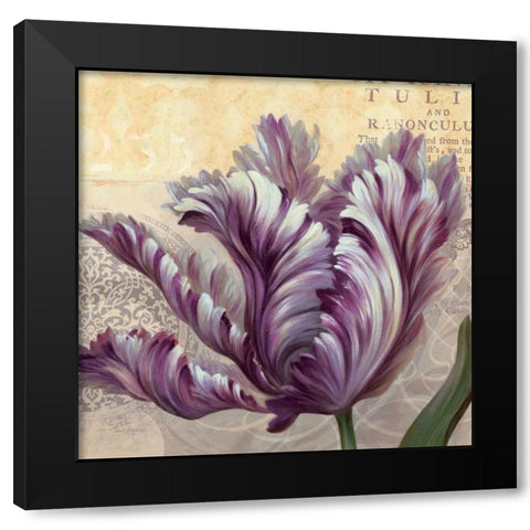 Purple Garden II Black Modern Wood Framed Art Print with Double Matting by Gladding, Pamela