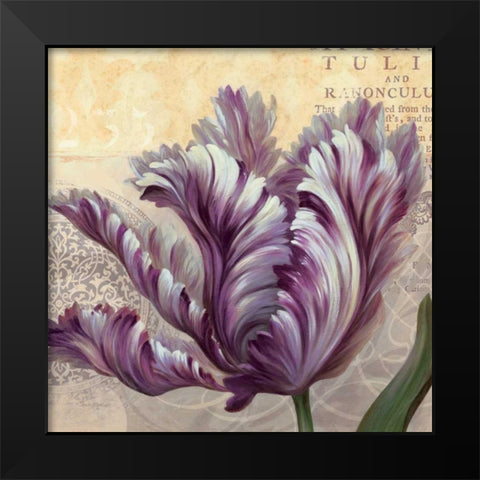 Purple Garden II Black Modern Wood Framed Art Print by Gladding, Pamela