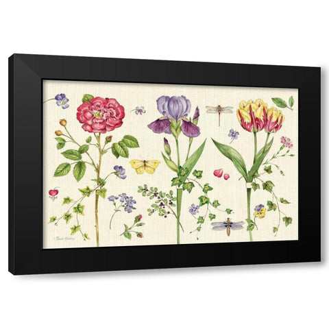 Lang of Flowers III Black Modern Wood Framed Art Print with Double Matting by Gladding, Pamela