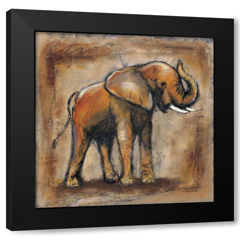 Safari Elephant Black Modern Wood Framed Art Print with Double Matting by Gamel, Tara