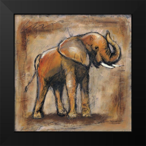 Safari Elephant Black Modern Wood Framed Art Print by Gamel, Tara