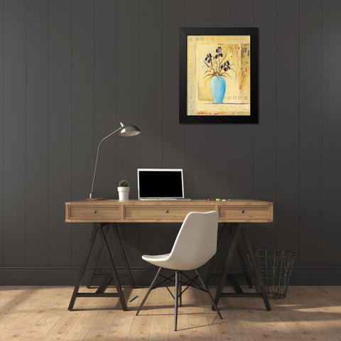 Blue Vase Black Modern Wood Framed Art Print by Gorham, Gregory