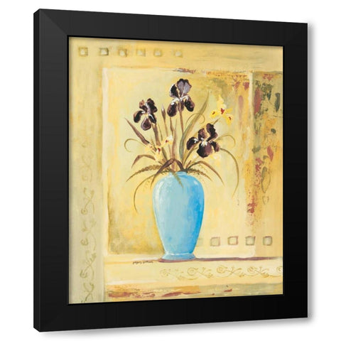 Blue Vase Black Modern Wood Framed Art Print by Gorham, Gregory