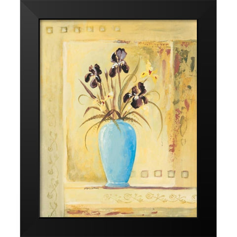 Blue Vase Black Modern Wood Framed Art Print by Gorham, Gregory