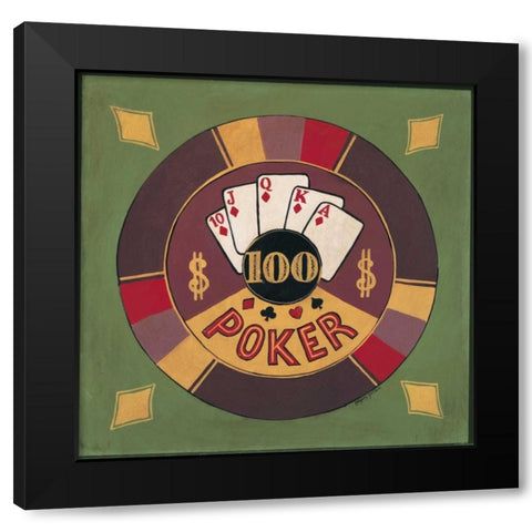 Poker - $I00 Black Modern Wood Framed Art Print by Gorham, Gregory