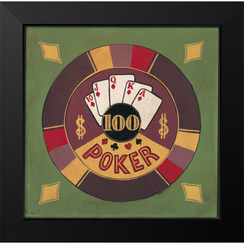 Poker - $I00 Black Modern Wood Framed Art Print by Gorham, Gregory