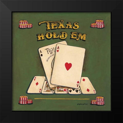 Texas Hold Em Black Modern Wood Framed Art Print by Gorham, Gregory