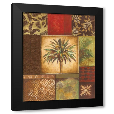 Palm Collage I Black Modern Wood Framed Art Print with Double Matting by Gorham, Gregory