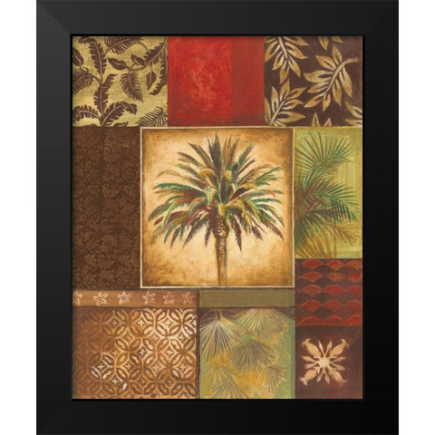 Palm Collage I Black Modern Wood Framed Art Print by Gorham, Gregory